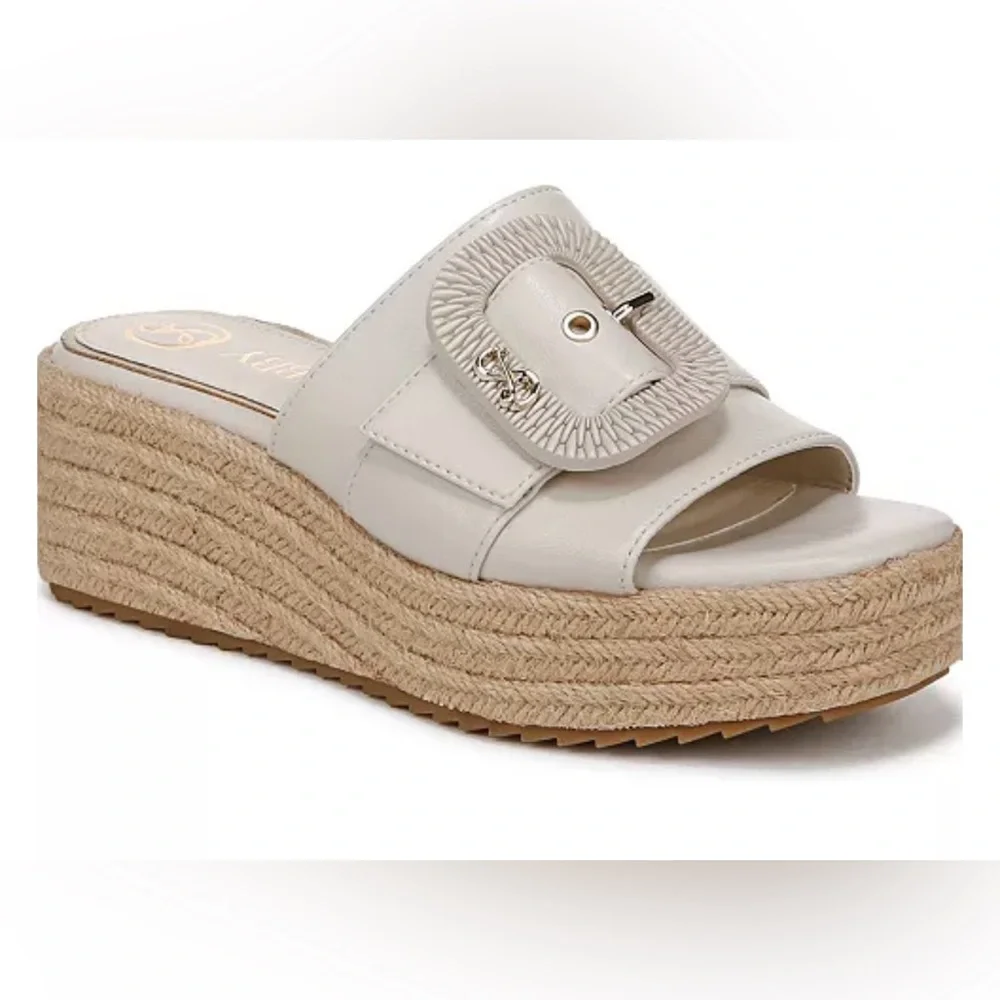 UEC Sam and Libby Women's Crysta Buckle Platform Wedge Sandals Sz 7.5